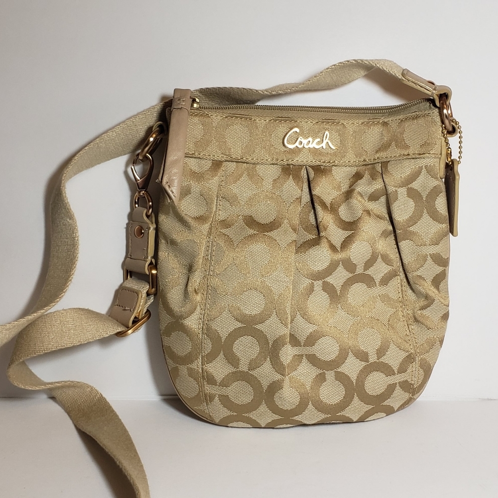Coach crossbody purse shoulder bag gold